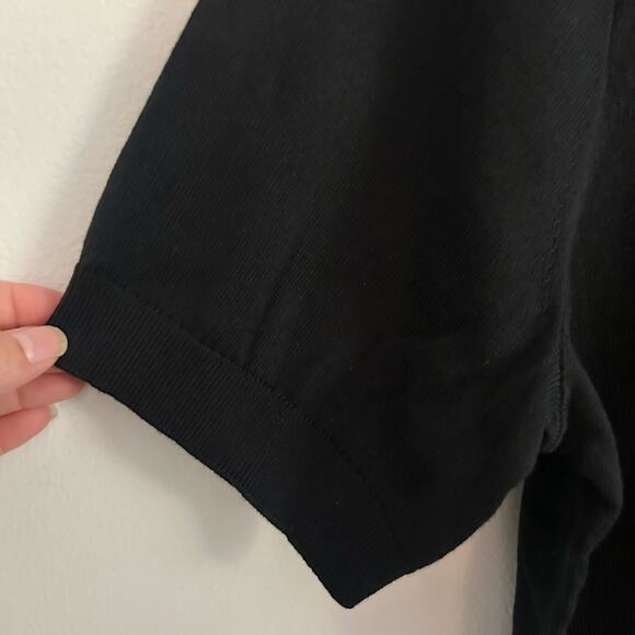 J. Crew Women's Short-Sleeve Cotton Crewneck Pullover Sweater Top Black L New - Picture 4 of 8